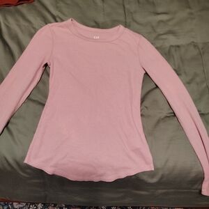 GAP Women's Soft Pink Long Sleeve Blouse